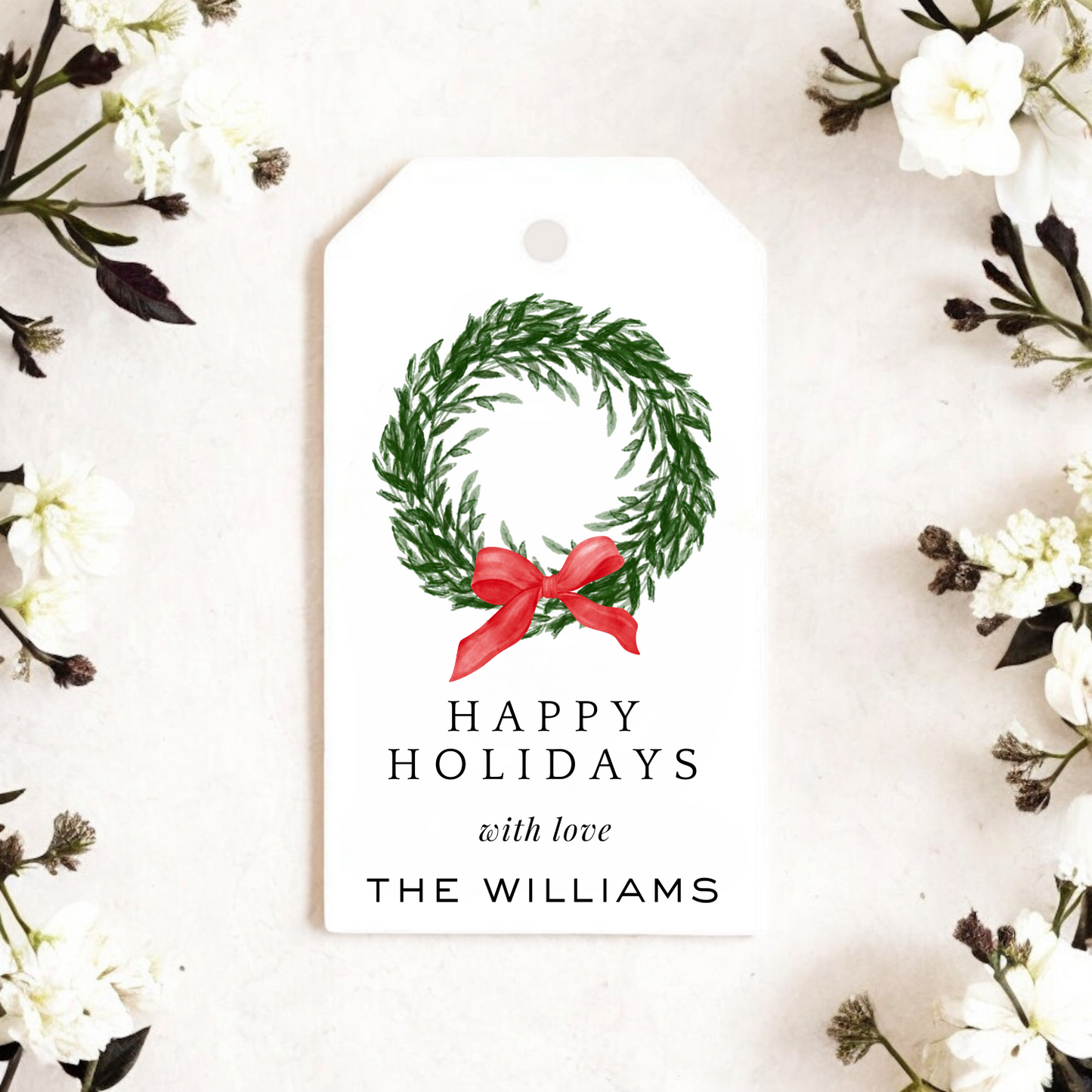 CHRISTMAS WREATH GIFT TAGS