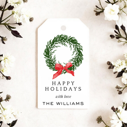 CHRISTMAS WREATH GIFT TAGS