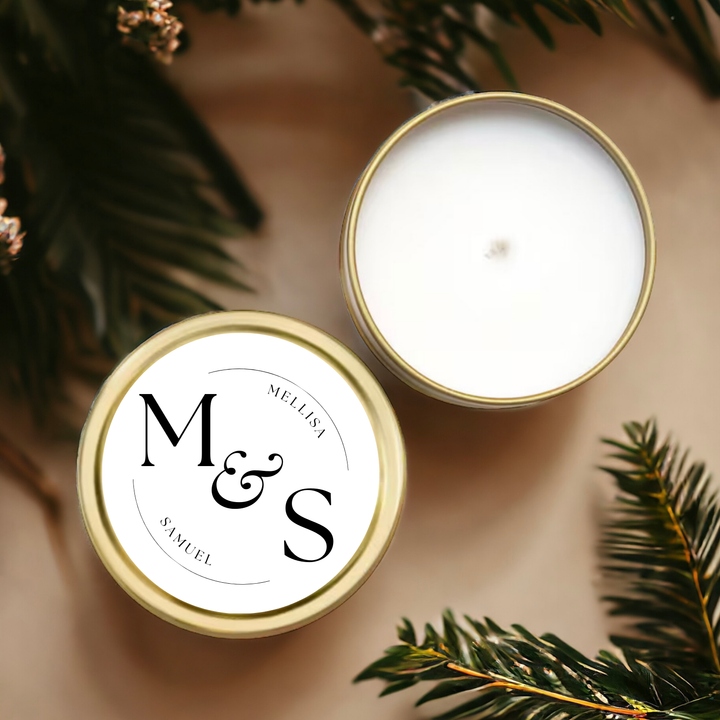 COUPLES INITIALS CANDLE FAVORS