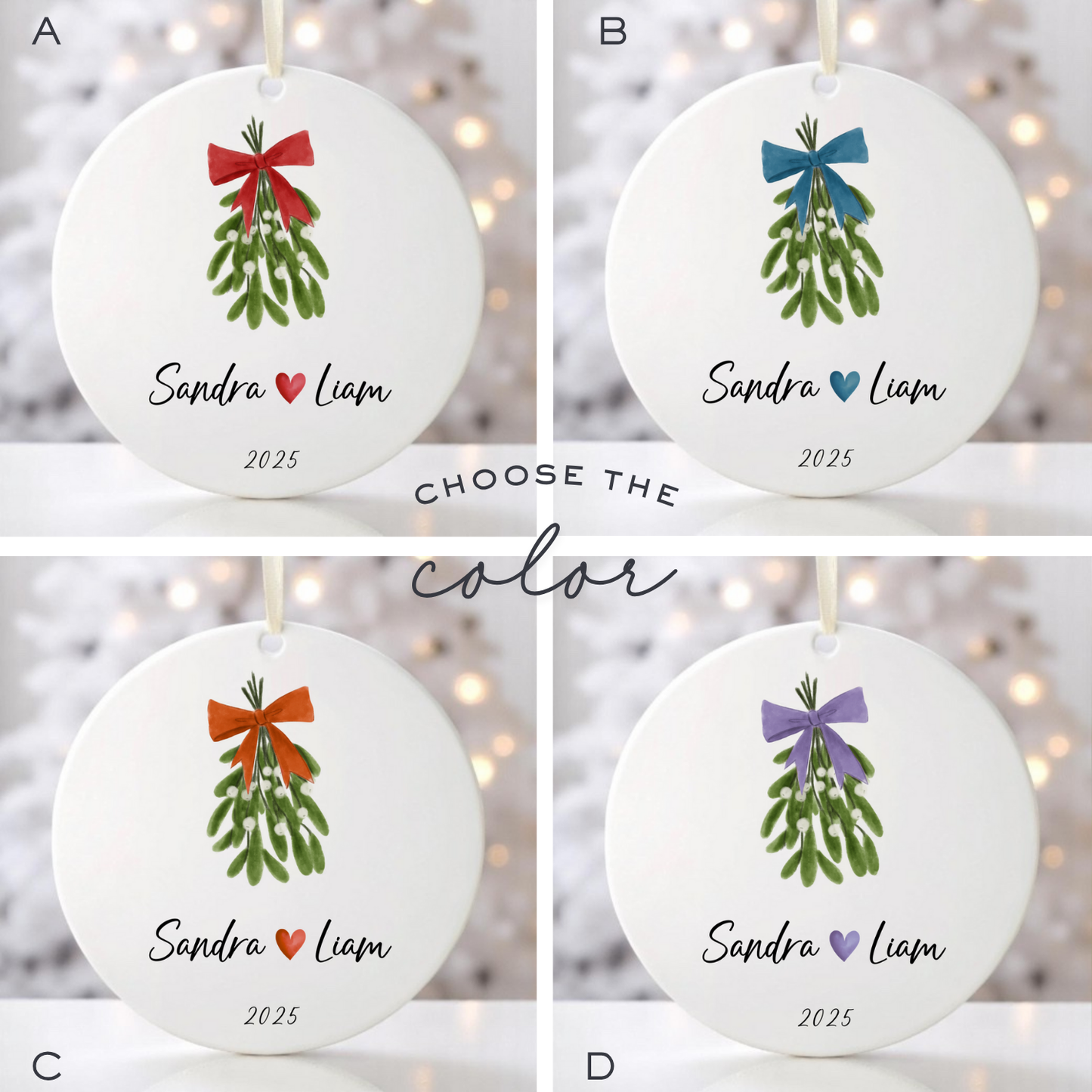 COUPLES MISTLETOE ORNAMENT