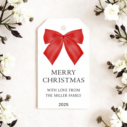 CHRISTMAS BOW GIFT TAGS