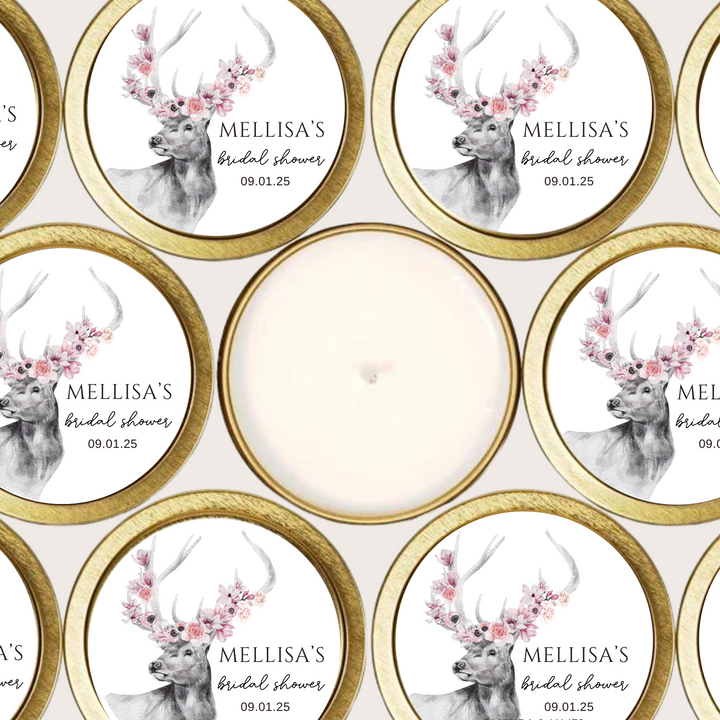 FLORAL DEER CANDLE FAVORS