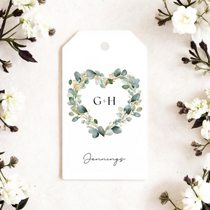 EUCALYPTUS HEART WEDDING GIFT TAGS