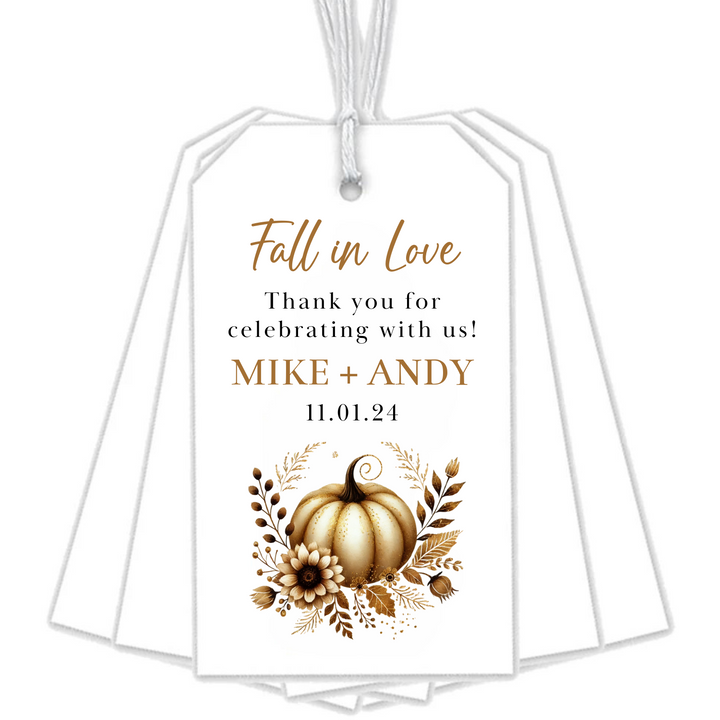 FALL IN LOVE WEDDING GIFT TAGS