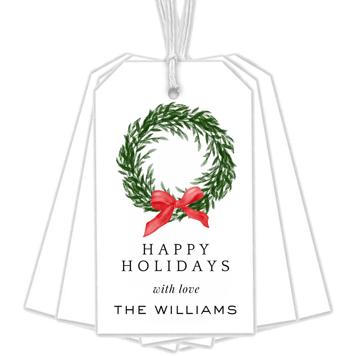 CHRISTMAS WREATH GIFT TAGS