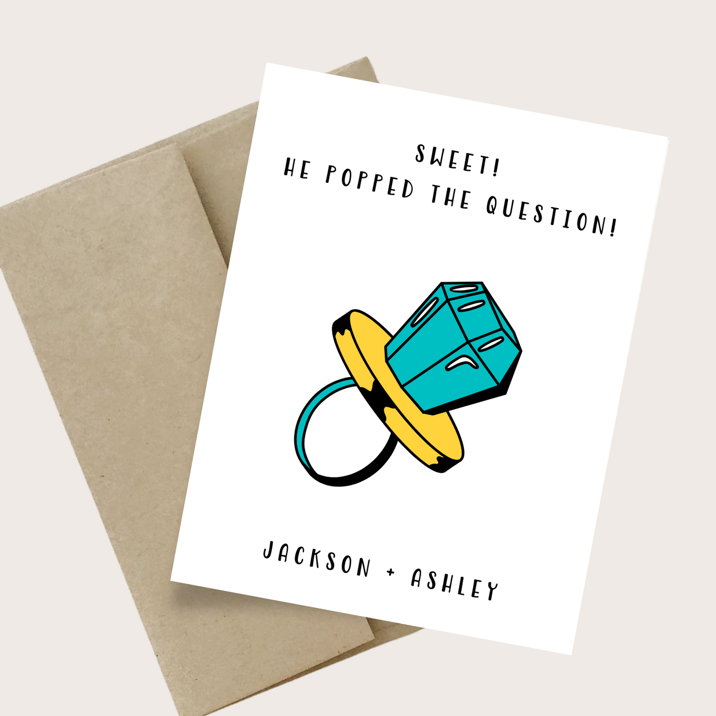 RING POP ENGAGMENT CARD