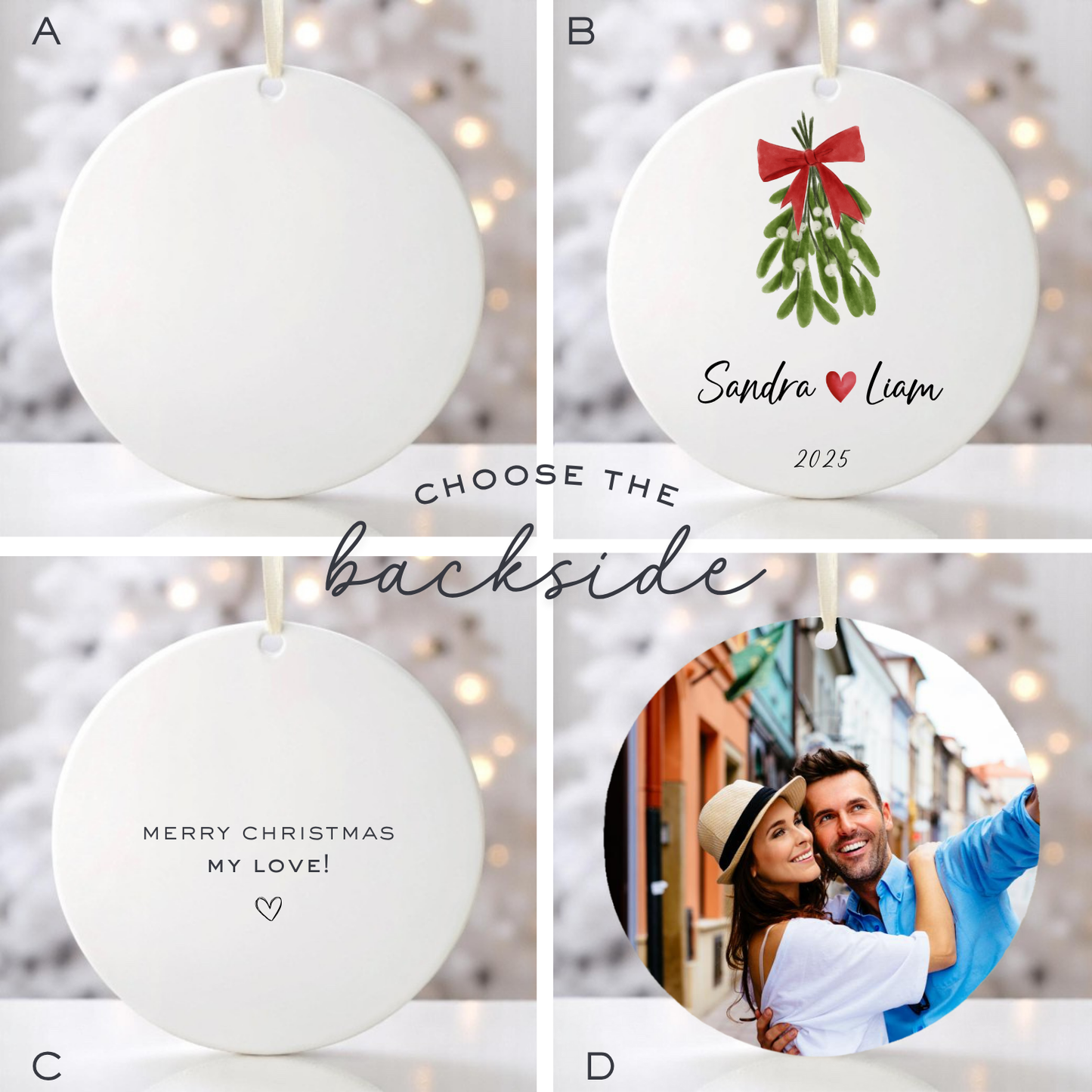 COUPLES MISTLETOE ORNAMENT