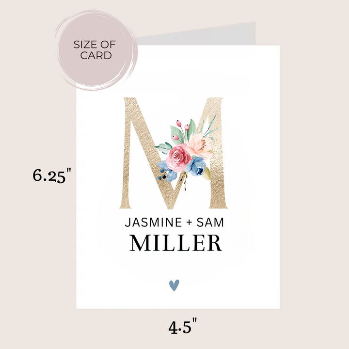 GOLD FLORAL INITIAL CARD