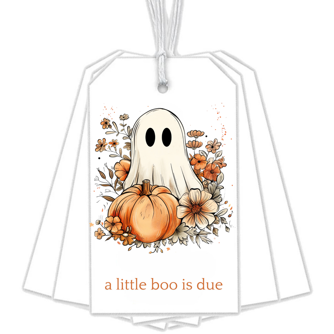 A LITTLE BOO IS DUE GIFT TAGS