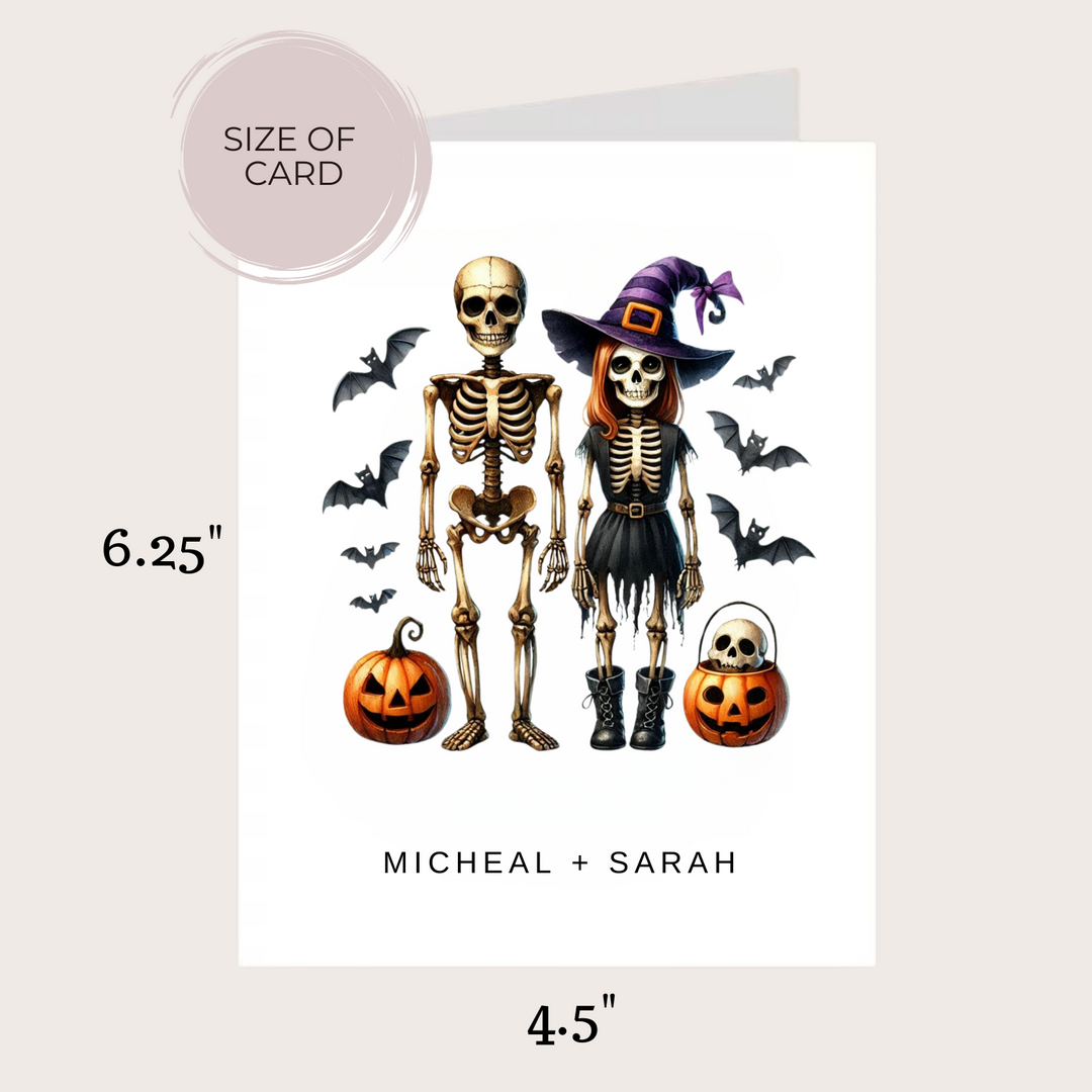 COUPLES SKELETON HALLOWEEN CARD