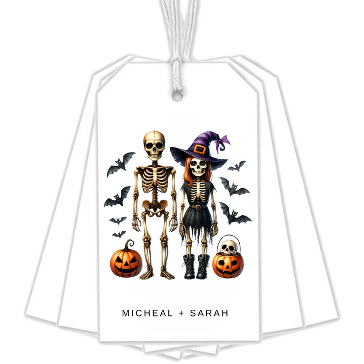 COUPLES SKELETON HALLOWEEN GIFT TAGS