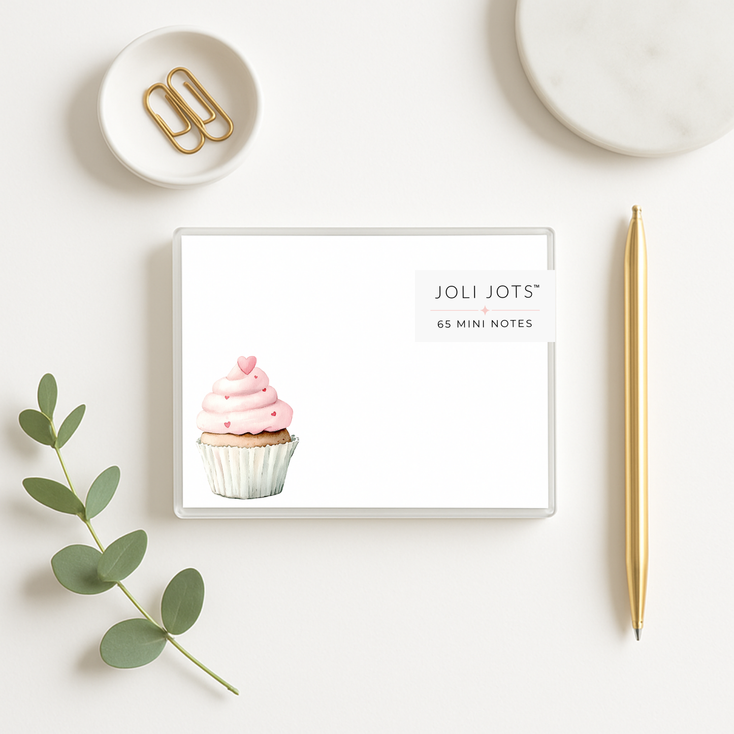 PINK HEART CUPCAKE MINI NOTES