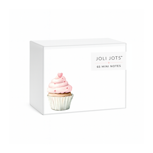 PINK HEART CUPCAKE MINI NOTES