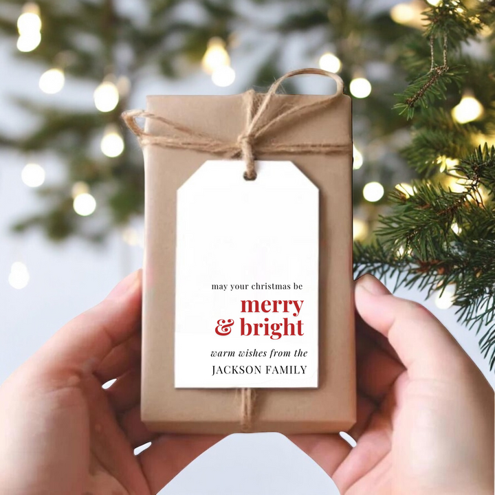 RED MERRY & BRIGHT GIFT TAGS