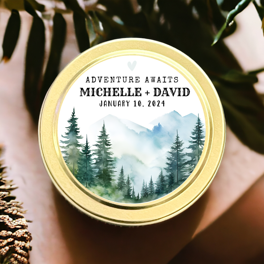 ADVENTURE AWAITS MOUNTAIN CANDLE FAVORS