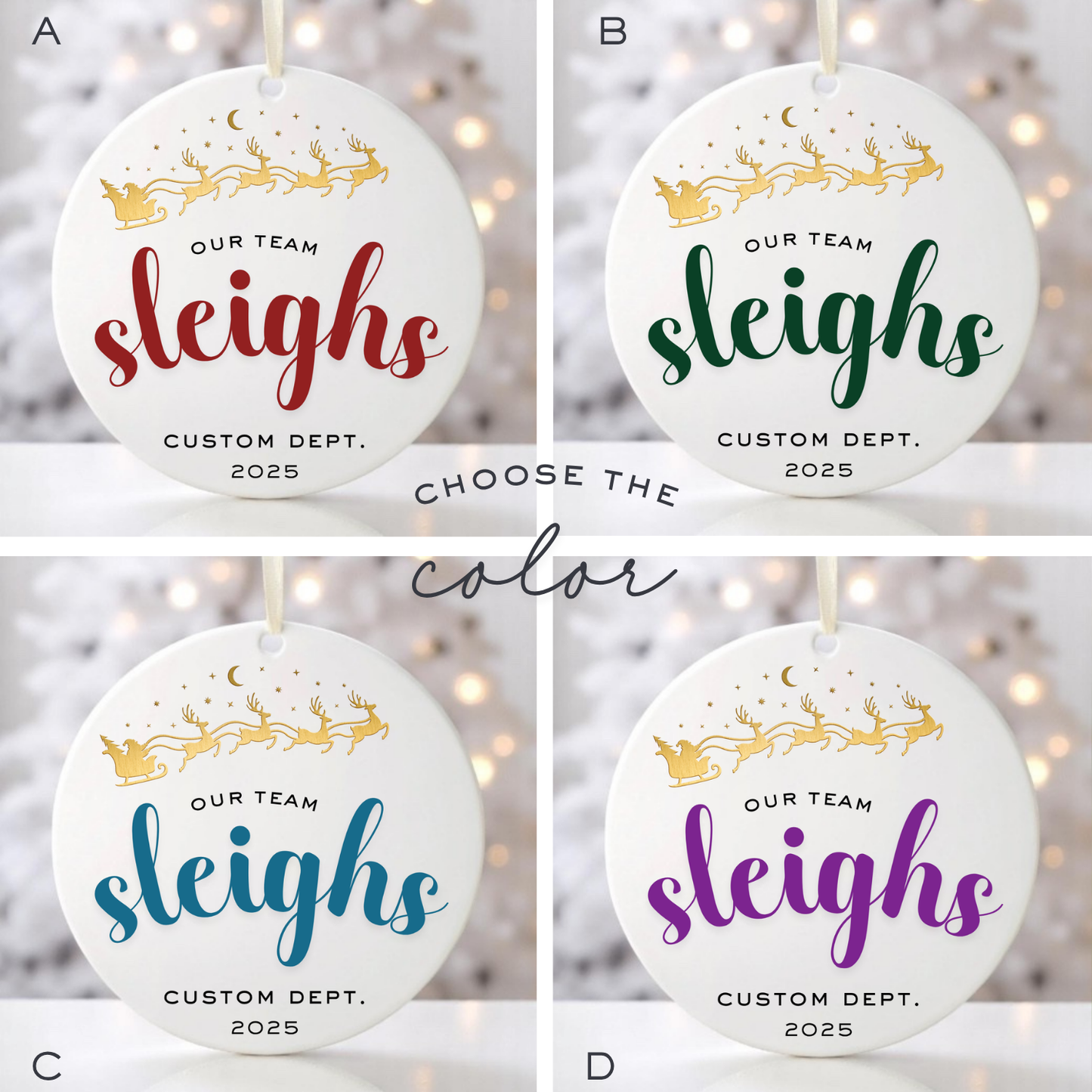 OUR TEAM SLEIGHS ORNAMENT