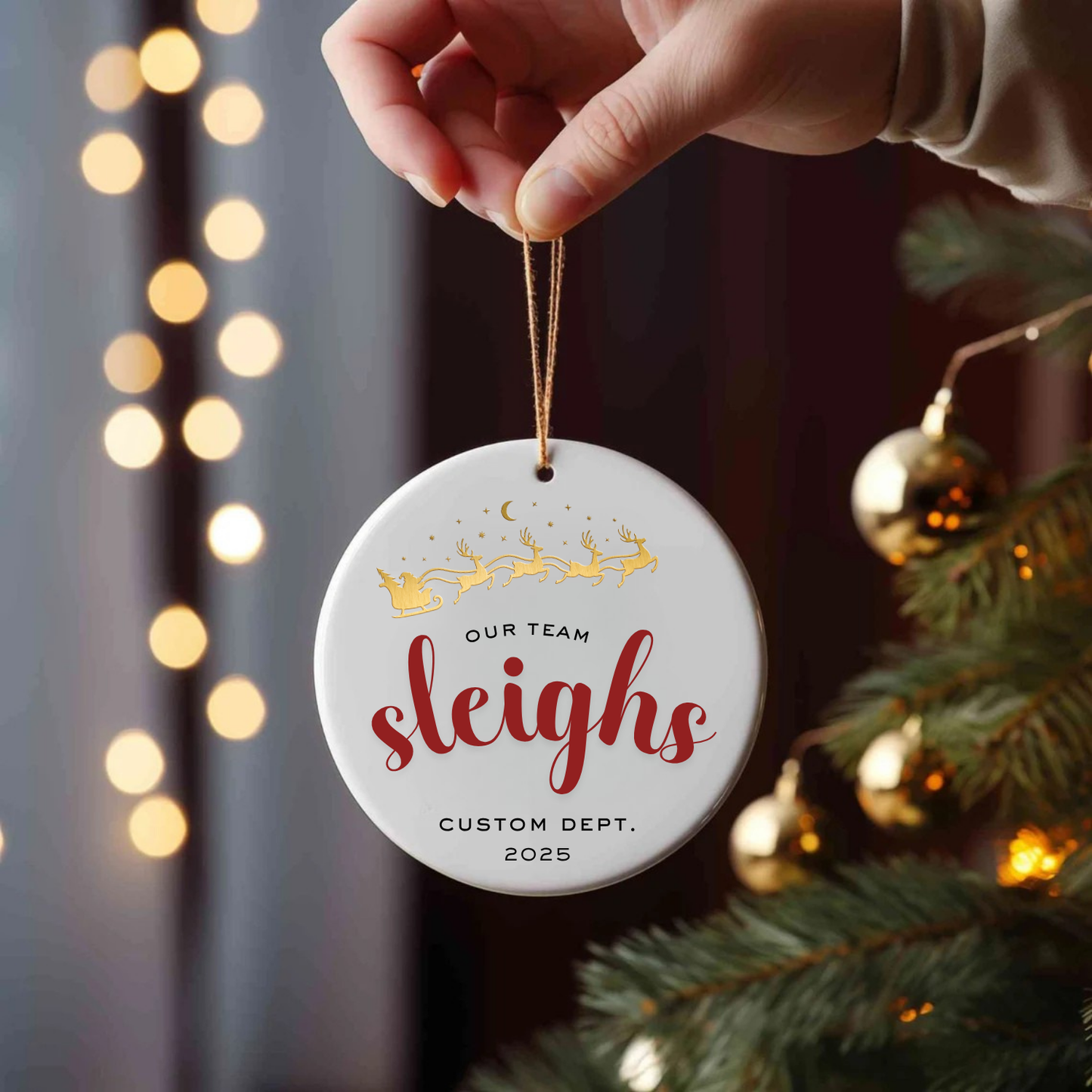 OUR TEAM SLEIGHS ORNAMENT