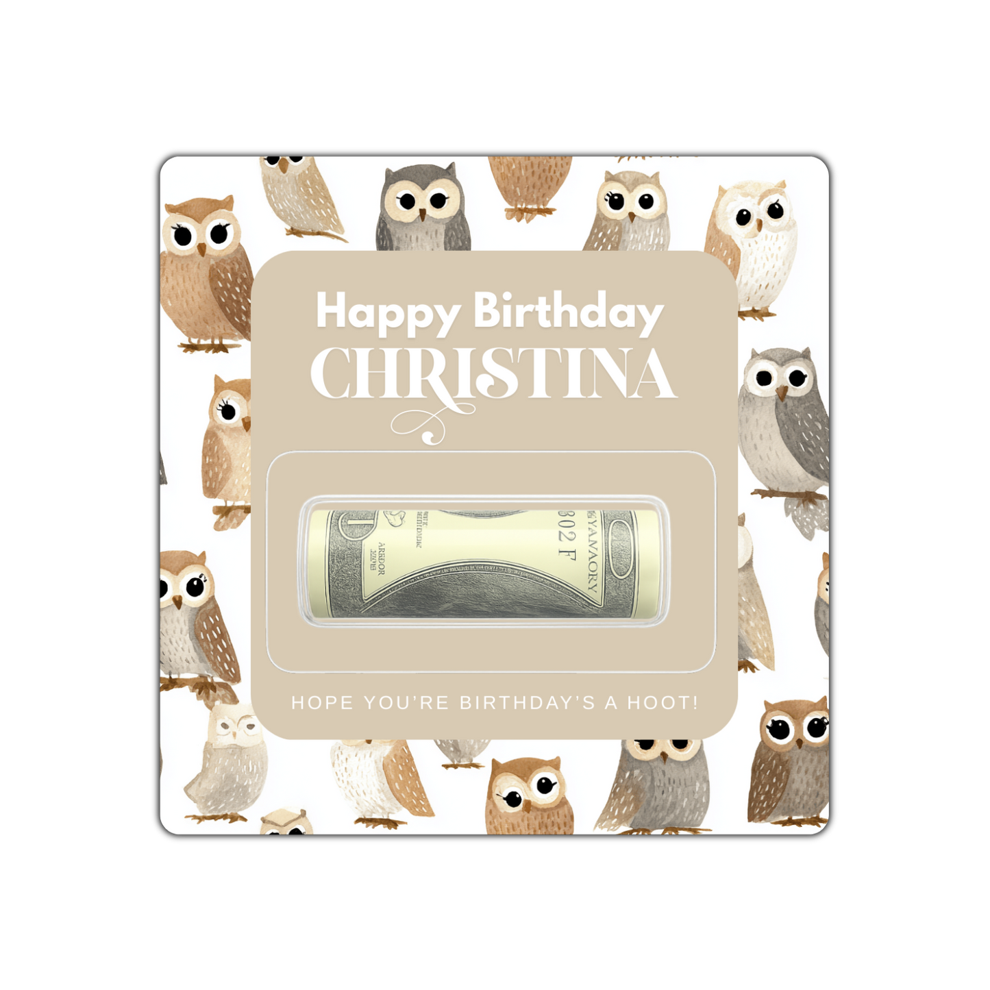 BIRTHDAY OWL MONEY CARD HOLDER