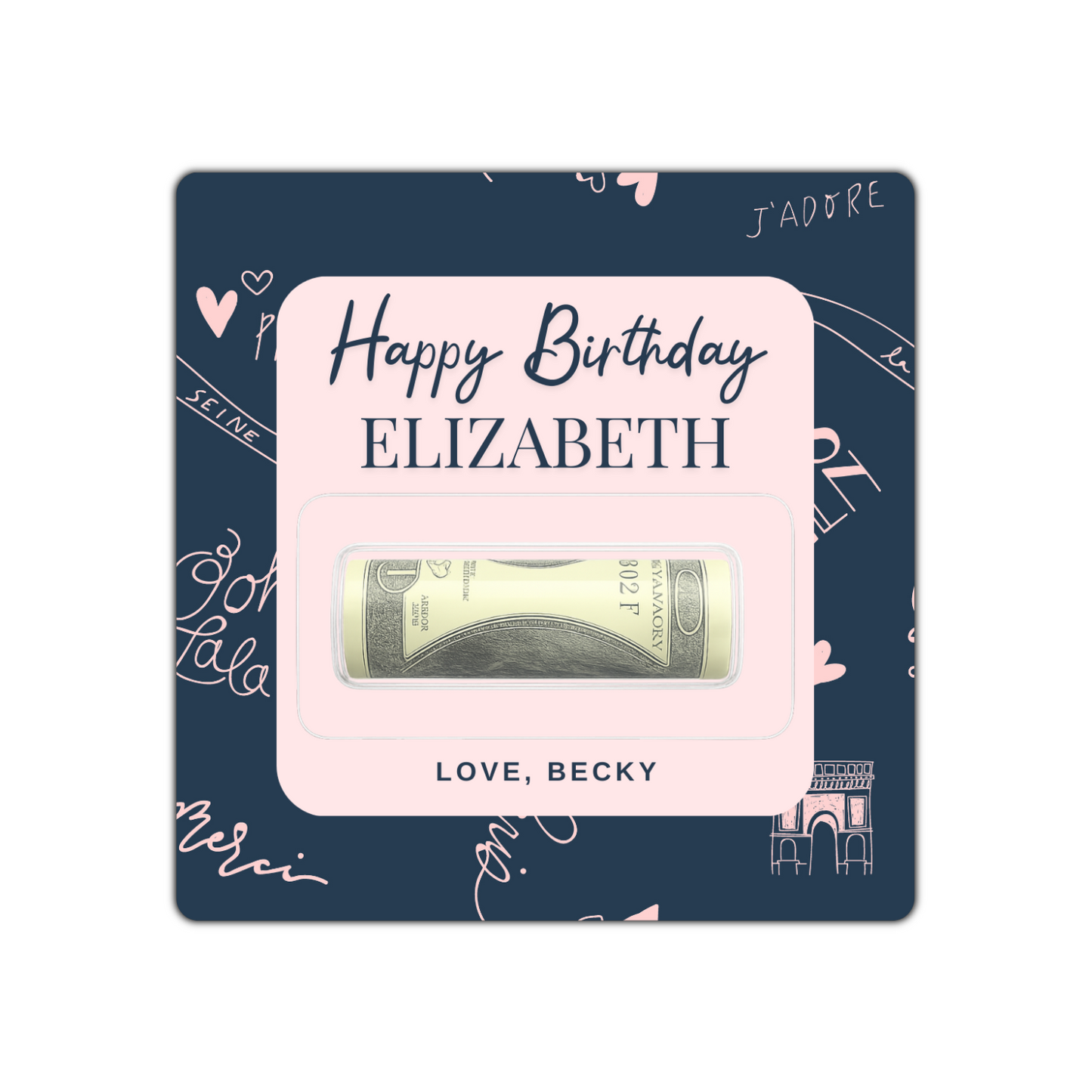 PARIS BIRTHDAY MONEY CARD HOLDER