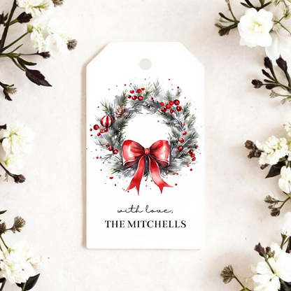 CHRISTMAS WREATH GIFT TAGS