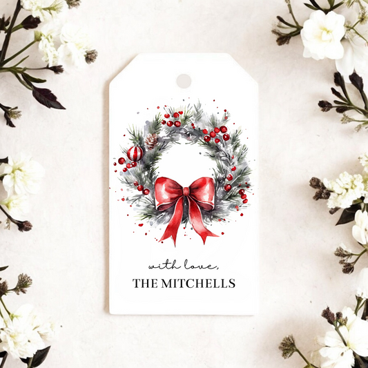 CHRISTMAS WREATH GIFT TAGS
