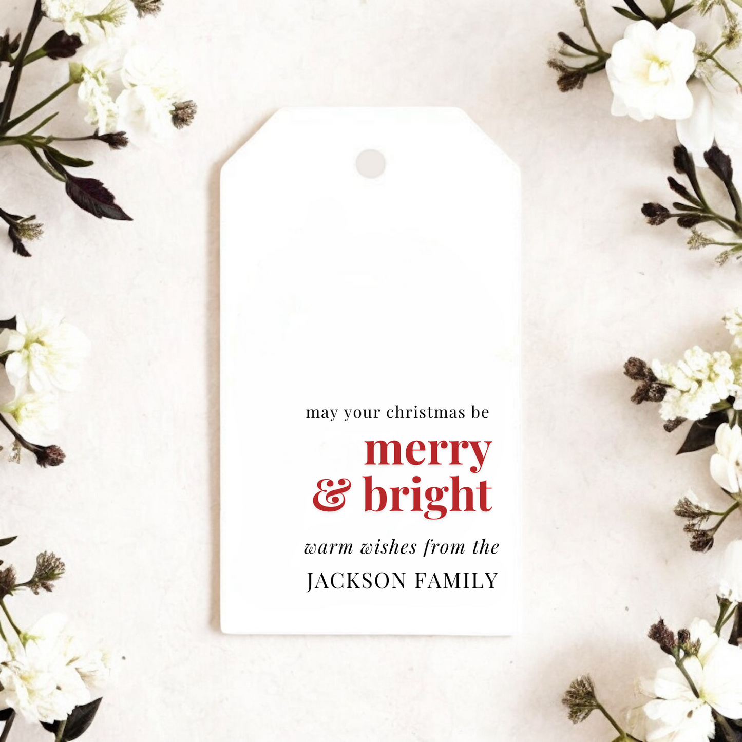 RED MERRY & BRIGHT GIFT TAGS