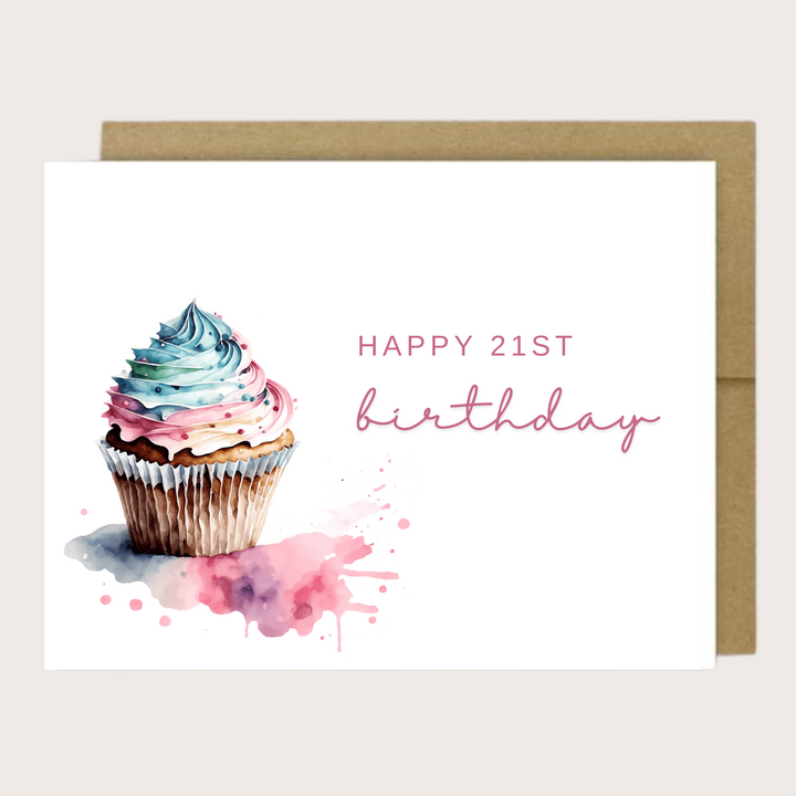 PINK CUPCAKE BIRTHDAY CARD