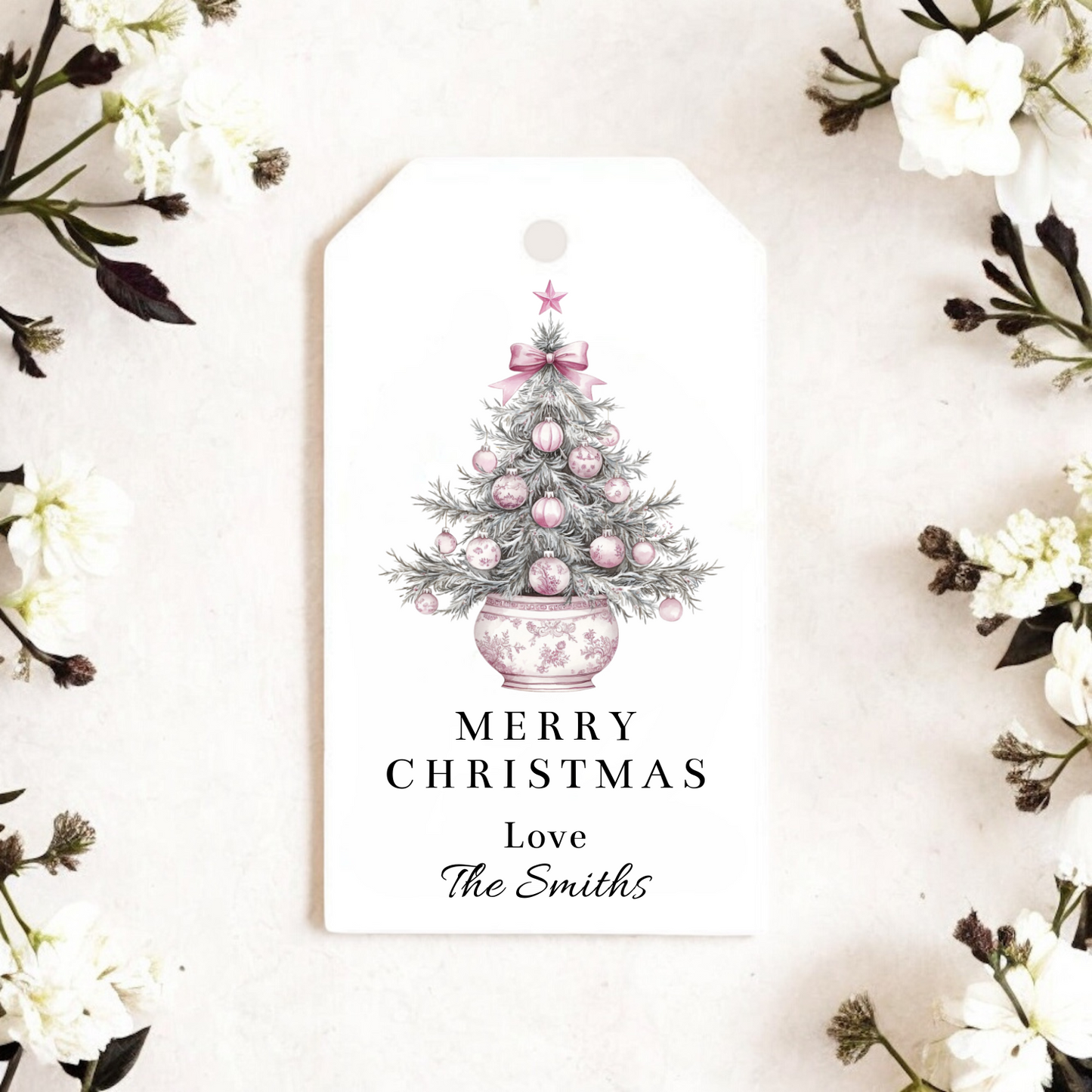 PINK CHRISTMAS TREE TAGS