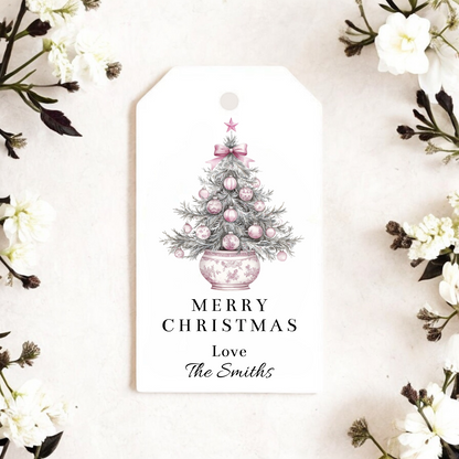PINK CHRISTMAS TREE TAGS