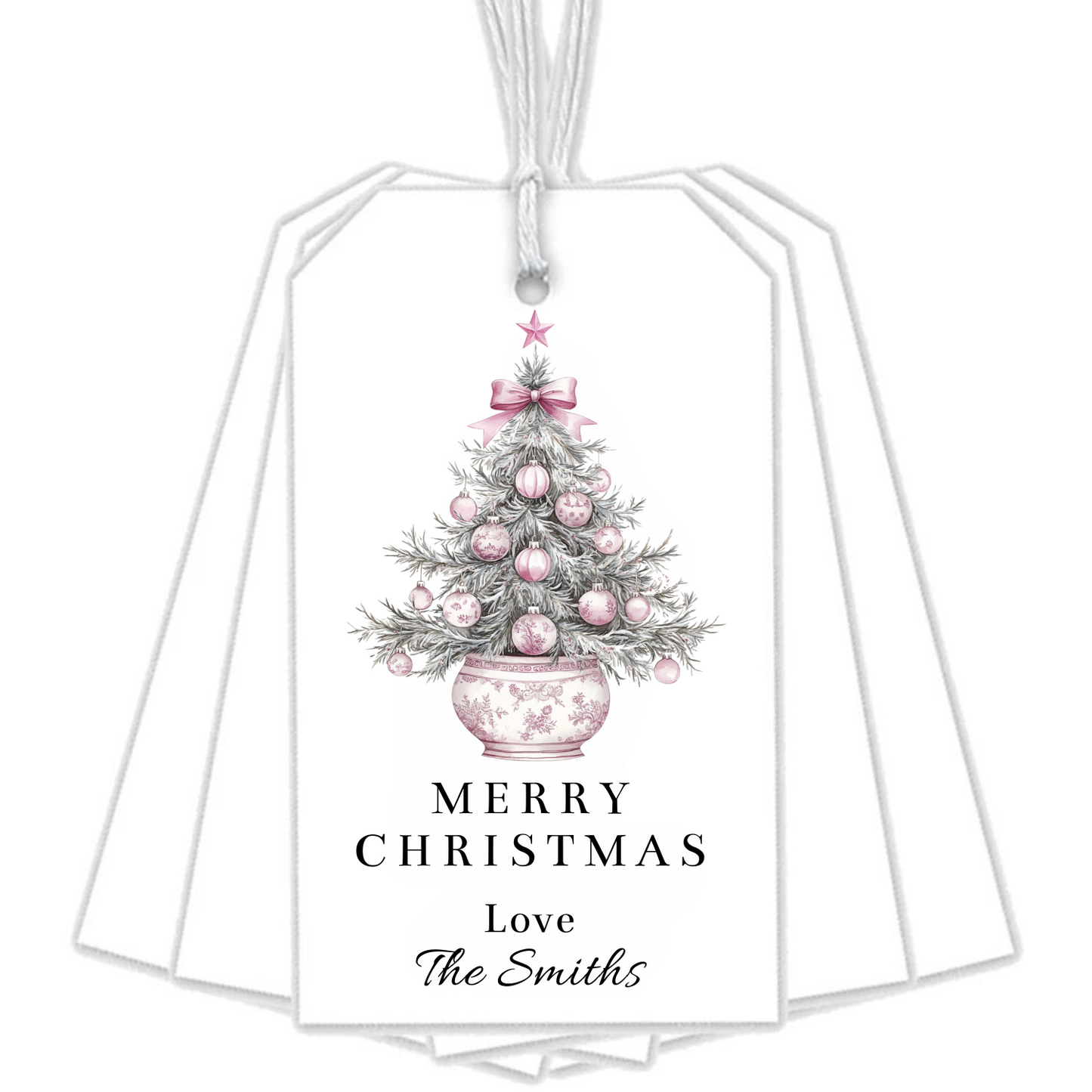 PINK CHRISTMAS TREE TAGS