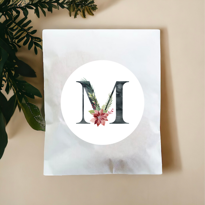 HOLIDAY POINSETTIA LABELS