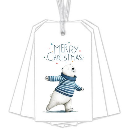 ICE SKATING POLAR BEAR GIFT TAGS