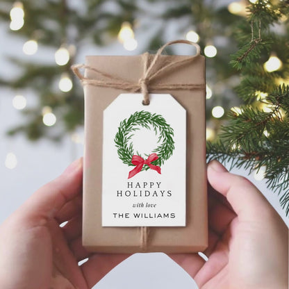 CHRISTMAS WREATH GIFT TAGS