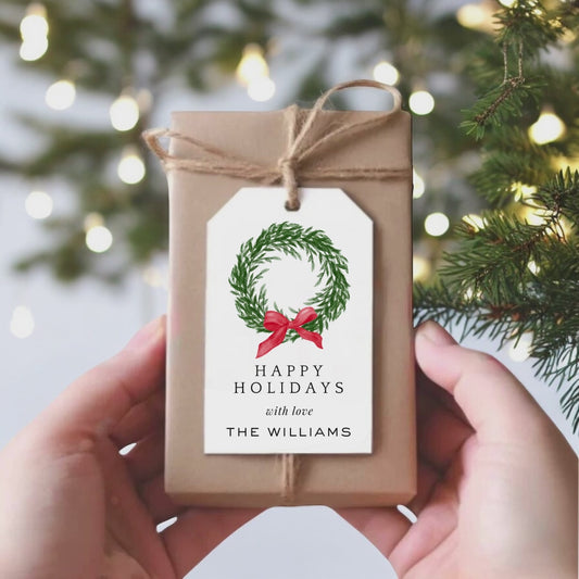 CHRISTMAS WREATH GIFT TAGS