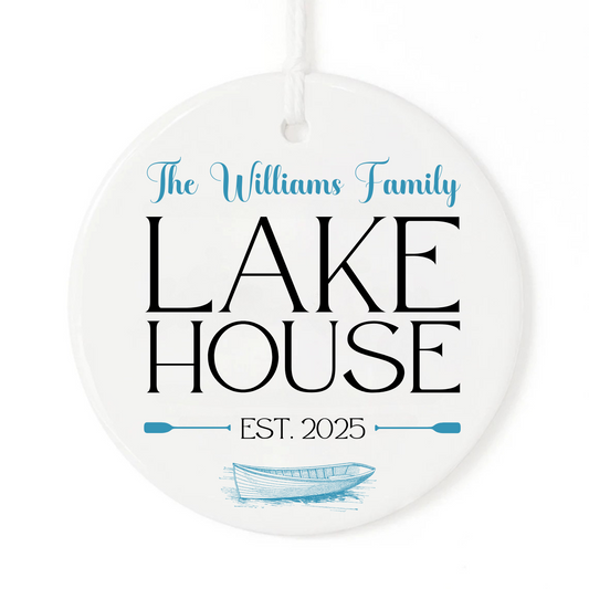 Personalized Family Lake House Ornament Gift