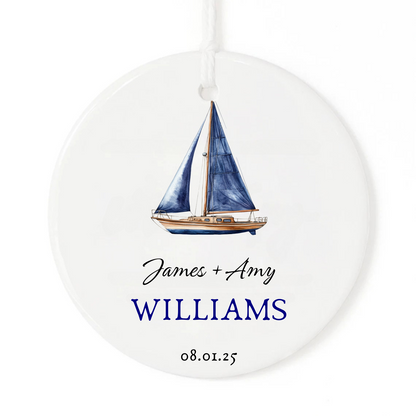 SAILBOAT WEDDING ORNAMENT