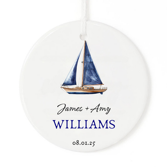 SAILBOAT WEDDING ORNAMENT