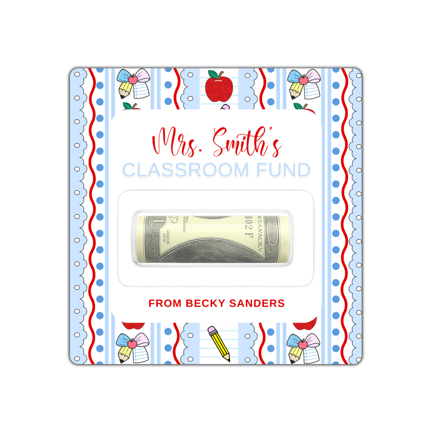 TEACHER MONEY CARD HOLDER