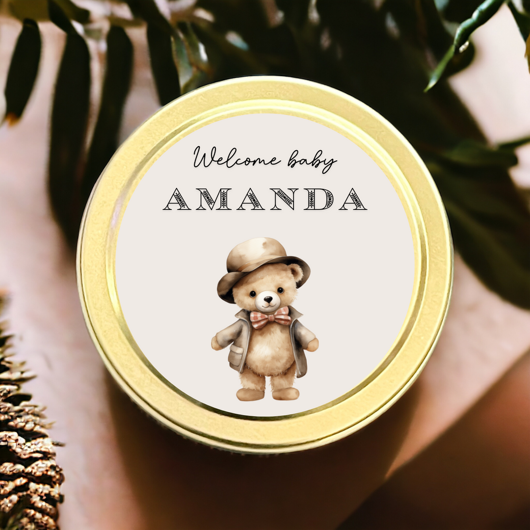 WELCOME BABY BEAR CANDLE FAVORS