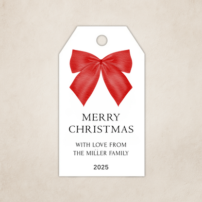 CHRISTMAS BOW GIFT TAGS