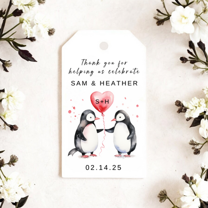 COUPLES PENGUIN GIFT TAGS