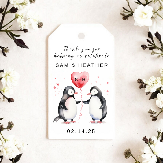 COUPLES PENGUIN GIFT TAGS